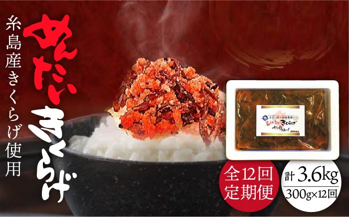 【全12回定期便】結樹農園アグリス めんたいきくらげ300g ≪糸島市≫【結樹農園アグリス】きくらげ/国産/明太/明太子 [AAJ007]