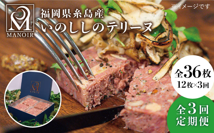【全3回定期便】 いのししのテリーヌ 12枚　《糸島》【レストランマノワ】 [ADG006]