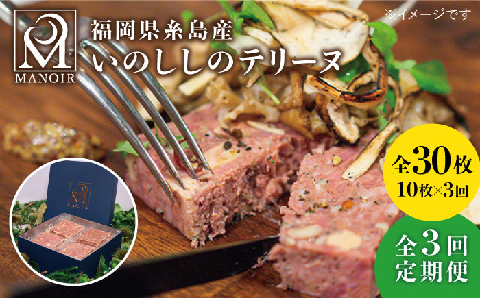 【全3回定期便】いのししのテリーヌ 10枚　《糸島》【レストランマノワ】 [ADG015]
