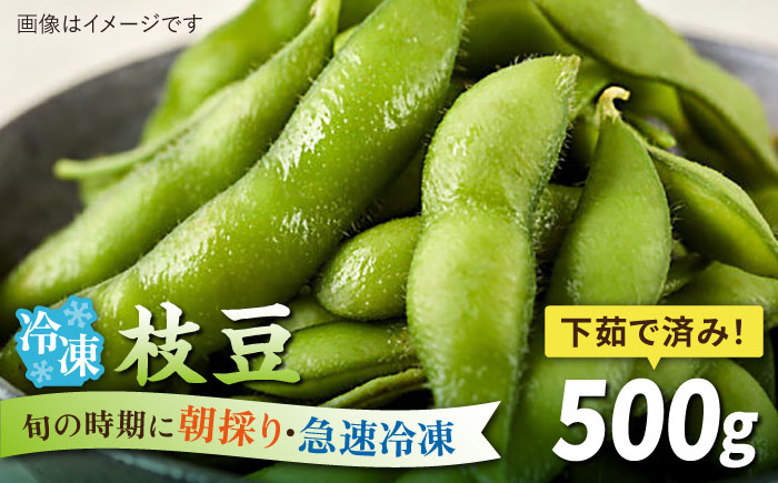枝豆 500g 冷凍 旬の時期に急速冷凍 【福岡県糸島産】 糸島市 / オーガニックナガミツファーム 野菜 えだまめ 	[AGE042]