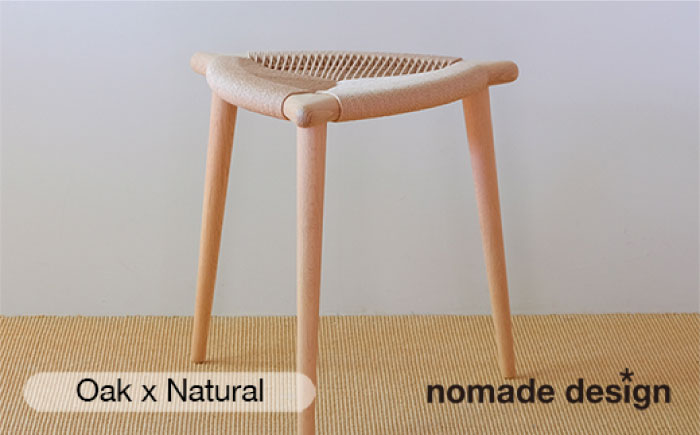 Three-legged Stool “BOW” 〈Oak x Natural〉 糸島市 / nomade design 椅子 クラフト [AIF012]
