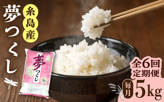 【全6回定期便】糸島産 夢つくし 5kg × 6回 糸島市 / 三島商店 米 お米 ご飯 白米 夢つくし ゆめつくし 九州 福岡 5キロ [AIM006] 白米米 白米お米 白米ご飯 白米夢つくし 白米ゆめつくし 白米九州 白米福岡 白米5キロ 白米定期便