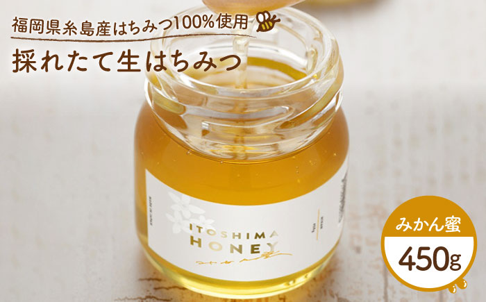 福岡 糸島産 生はちみつ ( みかん蜜 450g ) 糸島市 / 糸島二丈サクランボ農園 [AKJ001]