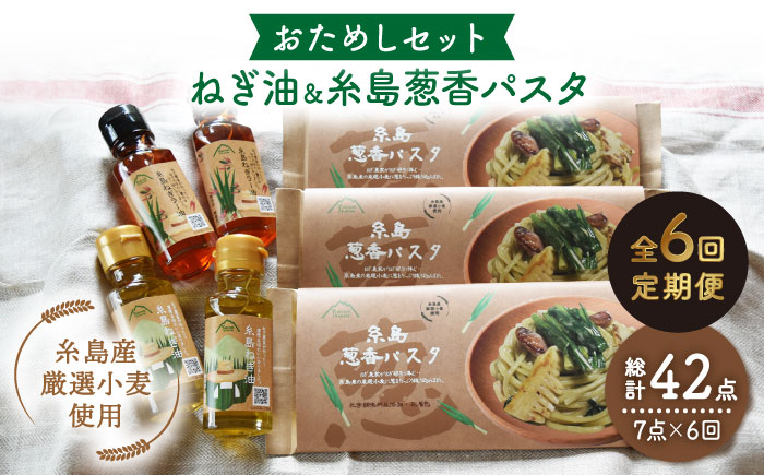 【全6回定期便】糸島ねぎ油と葱香パスタお試しセット《糸島》【Carna】 [ALA030]