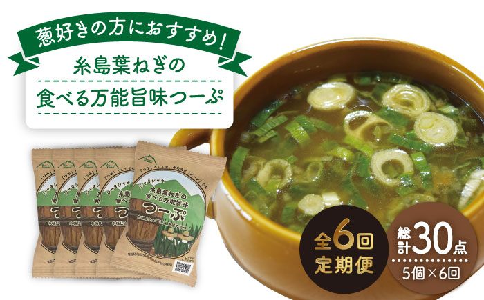 【全6回定期便】糸島葉ねぎの食べる万能旨味つーぷ5個《糸島》【Carna】 [ALA033]