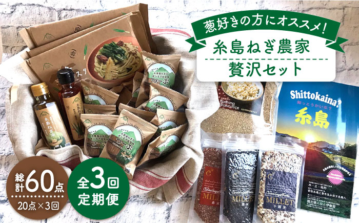 【全3回定期便】糸島ねぎ農家贅沢セット《糸島》【Carna】 [ALA038]