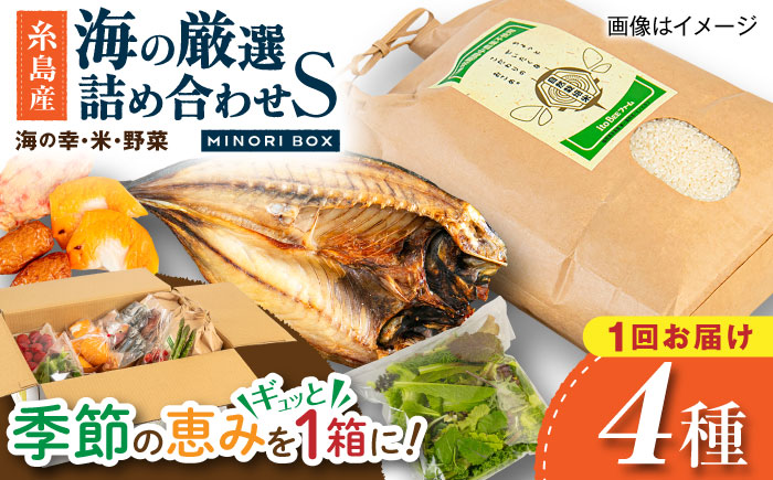 【年内発送】糸島産 魚 米 野菜 果物 厳選詰め合わせ MINORI BOX Sサイズ 糸島市 / emma.Inc / 米 魚 野菜 詰め合わせ [AOP019]