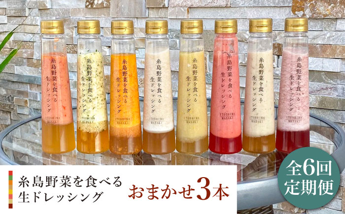 【 全6回 定期便 】 糸島 野菜 を 食べる 生 ドレッシング お任せ 3本 セット 《糸島》【糸島正キ】 [AQA012]