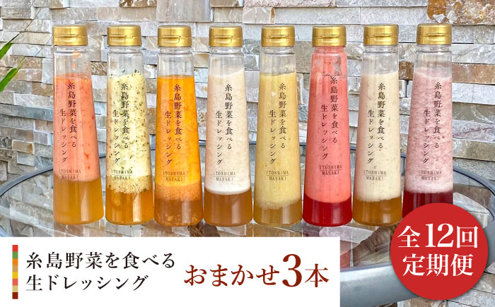 【 全12回 定期便 】 糸島 野菜 を 食べる 生 ドレッシング お任せ 3本 セット 《糸島》【糸島正キ】 [AQA013]