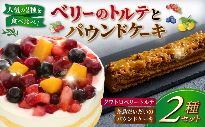 ベリーのトルテとパウンドケーキ 2種セット 糸島市 / 五洋食品産業 [AQD037] お菓子 ケーキ 洋菓子 10000円 1万円 冷凍配送