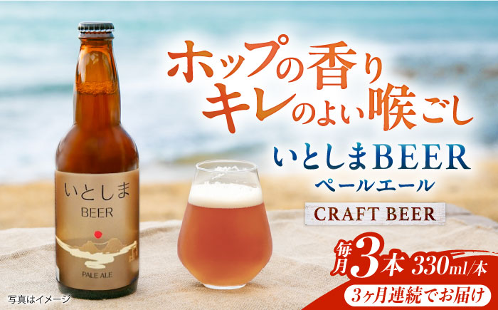 【全3回定期便】 いとしまBEER (ペールエール) 330ml×3本 糸島市 / 蔵屋 クラフトビール [AUA047]