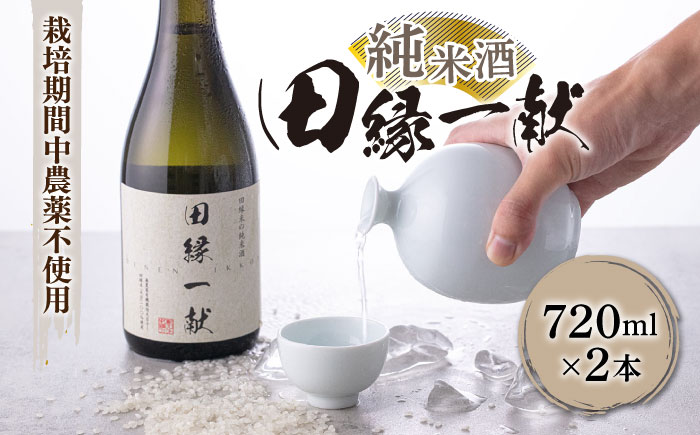 無農薬で育てたお米で作った日本酒 『田縁一献（でんえんいっこん）』純米酒 720ml×2本 糸島市 / NPO法人田縁プロジェクト [AUM001]