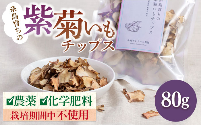 糸島 育ちの 紫 菊いも チップス 80g×1袋 糸島市 / 糸島ボンテール農園 菊芋 スーパーフード 