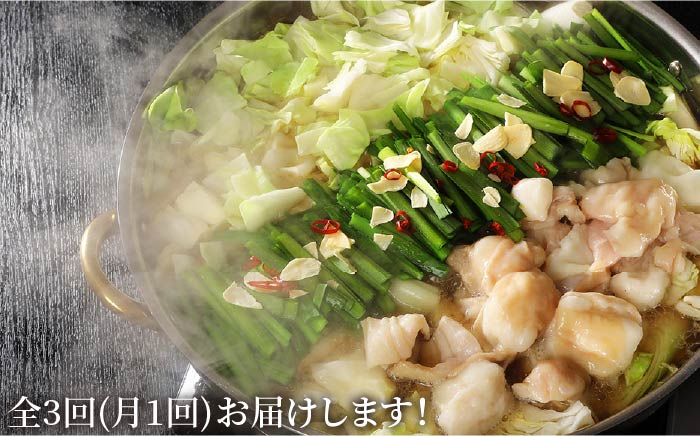 【全3回定期便！もつ鍋食べ比べセット！】博多 牛もつ鍋 2種類の味セット 各2~3人前（豚骨＆醤油）＜ （有）エヌ・ティー・ケイ サブジ＞那珂川市 鍋 鍋セット [GAP004]