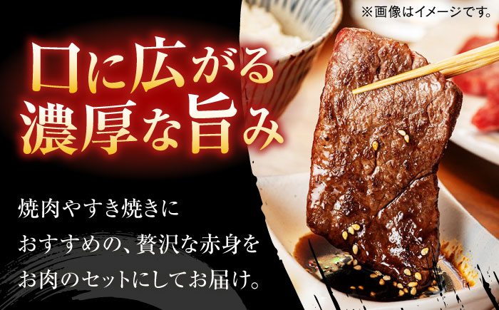 博多和牛　赤身肉セットB　赤身焼肉＆スライス＆ブロック＜一般社団法人地域商社ふるさぽ＞ 那珂川市 [GBX134]