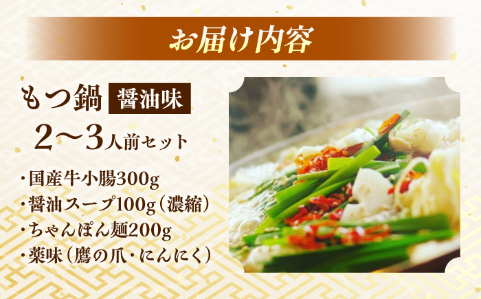 【兆や】もつ鍋2～3人前セット（醤油味）＜一般社団法人地域商社ふるさぽ＞ 那珂川市 [GBX242]