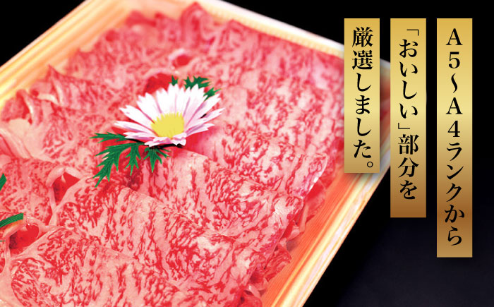 【化粧箱入】博多和牛A5～A4 すき焼用 肩ローススライス 400g たれ付＜株式会社マル五＞那珂川市 [GDW023]