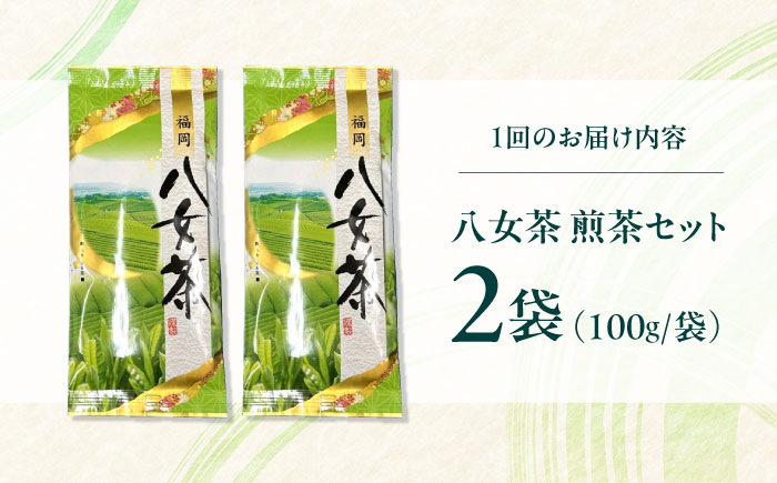 【全3回定期便】八女茶　煎茶セット　100g×2袋 ＜木村食品＞ 那珂川市 [GFW063]