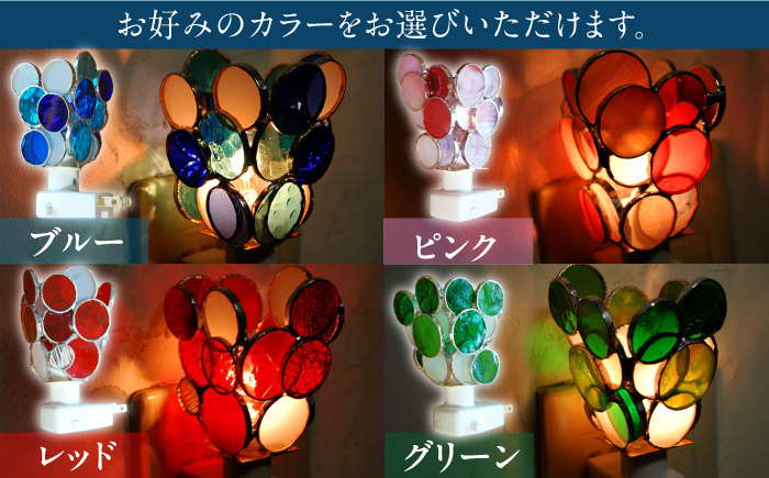 【ステンドグラスのある暮らし】ポルカドット（フットランプ）＜ウェーブGグラス工房＞那珂川市 ステンドグラス 雑貨 インテリア [GAW001]