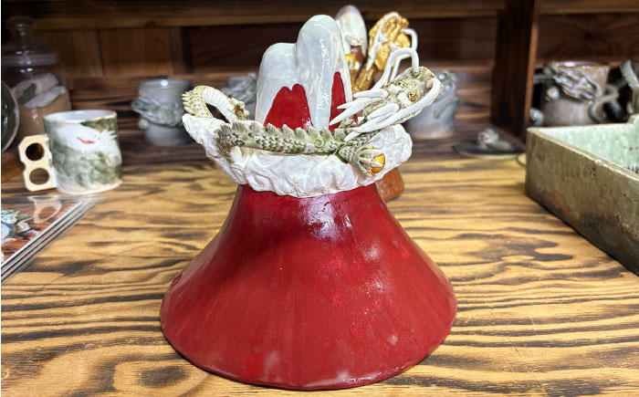 「紅富士と龍と金のお釈迦さま」＜陶房 夢幻＞那珂川市 [GET004]