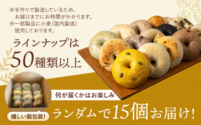 【ベーグル好きは知る専門店】おまかせ ベーグル 15個セット＜NANA CAFE＞那珂川市 [GAB002]