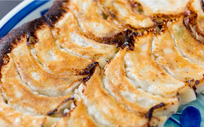 【全3回定期便】平飼いで育った元気な鶏！ 金太郎鶏 ぎょうざ（25個×5袋セット）＜有限会社 フジノ香花園＞那珂川市 [GAM014]