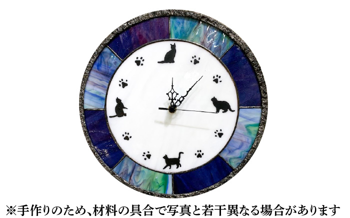 現品限り　ステンドグラス　トイプードルのしっぽ振り時計 現品限り ステンドグラス トイプードルのしっぽ振り時計