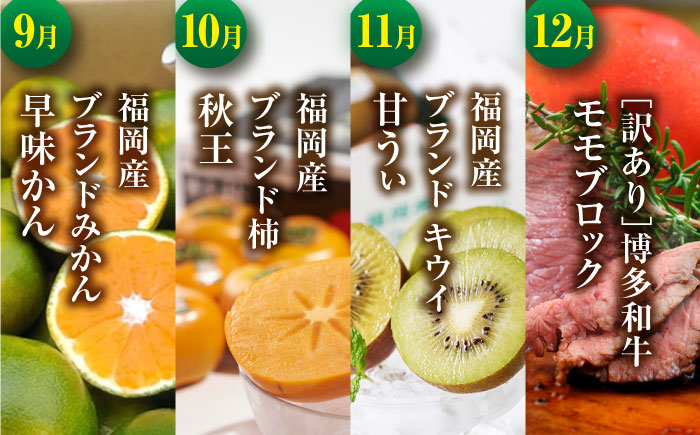 【全12回定期便】博多和牛と旬のフルーツお届け便 那珂川市 定期便 [GZZ007]