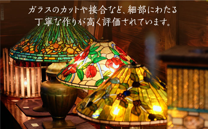 【ステンドグラスのある暮らし】浪漫硝子‐花紋（ペンダントライト）＜ウェーブGグラス工房＞那珂川市 [GAW026]