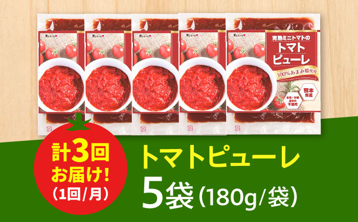 【全3回定期便】完熟ミニトマト（あまみ姫）無添加 トマトピューレ5袋入り＜株式会社愛しとーと＞那珂川市 [GBA038]