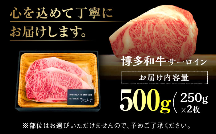 【溢れる肉汁と濃厚な旨味】博多和牛 サーロイン ステーキセット 500g（250g×2枚）＜株式会社MEAT PLUS＞那珂川市 肉 牛肉 黒毛和牛 [GBW002]