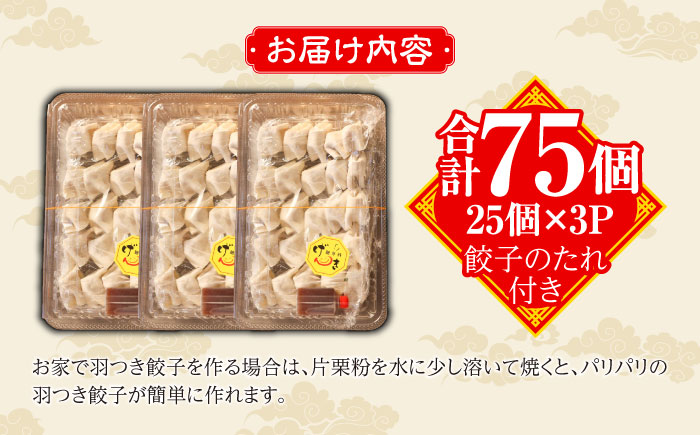 冷凍 博多一口餃子 25個入り×3パック＜麺専科げんき＞那珂川市 [GEG001]