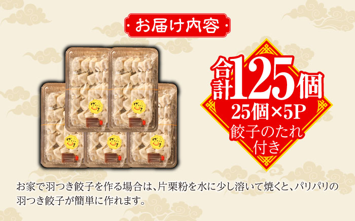 冷凍 博多一口餃子 25個入り×5パック＜麺専科げんき＞那珂川市 [GEG002]