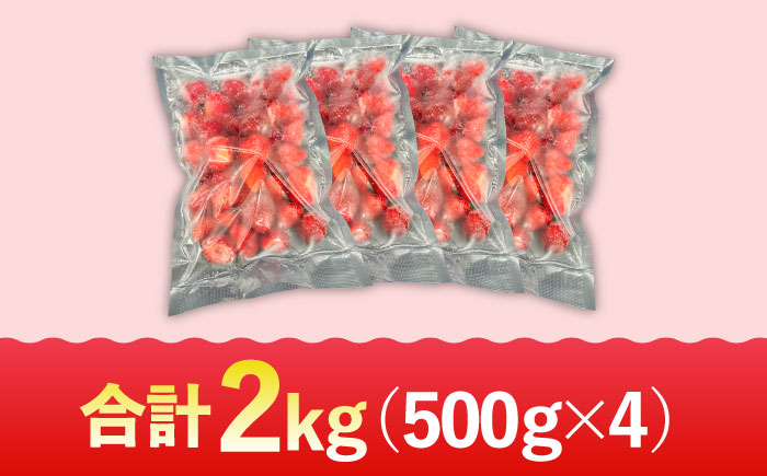 【福岡スイーツ自然の贈り物】かわいい化粧箱入り！！福岡県産 冷凍 あまおう合計2kg（500g×4袋）＜株式会社BeerO’Clock＞那珂川市 [GES010]