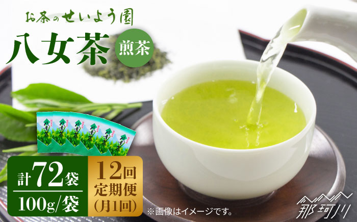 【全12回定期便】八女茶6袋（600g）セット＜お茶の星陽園 ＞那珂川市 飲料 お茶 茶 [GAD007]