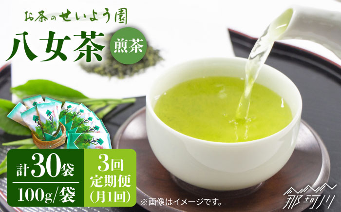【全3回定期便】八女茶10袋（1kg）セット＜お茶の星陽園 ＞那珂川市 飲料 お茶 茶 [GAD008]
