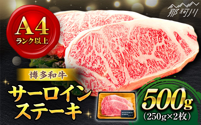 【溢れる肉汁と濃厚な旨味】博多和牛 サーロイン ステーキセット 500g（250g×2枚）＜株式会社MEAT PLUS＞那珂川市 肉 牛肉 黒毛和牛 [GBW002]