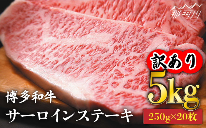 【訳あり】博多和牛 サーロイン ステーキ セット 5kg（250g×20枚）＜株式会社MEAT PLUS＞那珂川市 肉 牛肉 黒毛和牛 [GBW053]