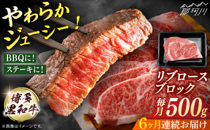 博多和牛　リブロースブロック　定期便全6回＜一般社団法人地域商社ふるさぽ＞ 那珂川市 [GBX181]