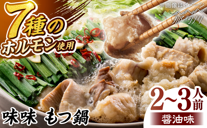 【味味】もつ鍋2～3人前セット（醤油味）＜一般社団法人地域商社ふるさぽ＞ 那珂川市 [GBX238]