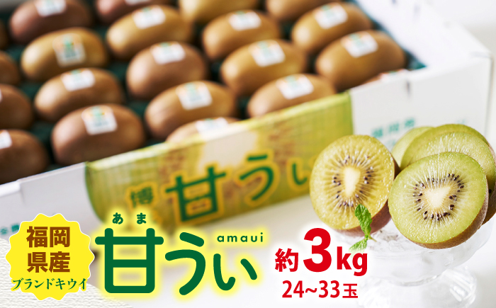 【10月下旬より発送】先行予約 福岡産ブランド キウイ 甘うぃ 約3kg（24-33玉）＜南国フルーツ株式会社＞那珂川市 [GCD026]