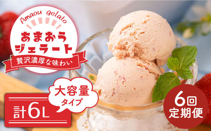 【全6回定期便】【2026年4月以降発送】先行予約！福岡産 あまおう ジェラート 1000ml＜南国フルーツ株式会社＞那珂川市 スイーツ [GCD050]
