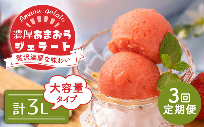 【全3回定期便】【2026年4月以降発送】先行予約！福岡産 濃厚 あまおう ジェラート 1000ml＜南国フルーツ株式会社＞那珂川市 スイーツ [GCD054]