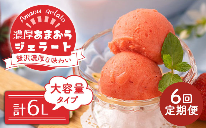 【全6回定期便】【2026年4月以降発送】先行予約！福岡産 濃厚 あまおう ジェラート 1000ml＜南国フルーツ株式会社＞那珂川市 スイーツ [GCD055]