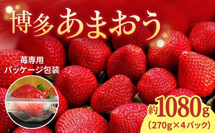 【2026年1月上旬より発送】先行予約！農家直送 朝採り新鮮いちご【博多あまおう】約270g×4パック＜株式会社H&Futures＞那珂川市 あまおう [GDS002]