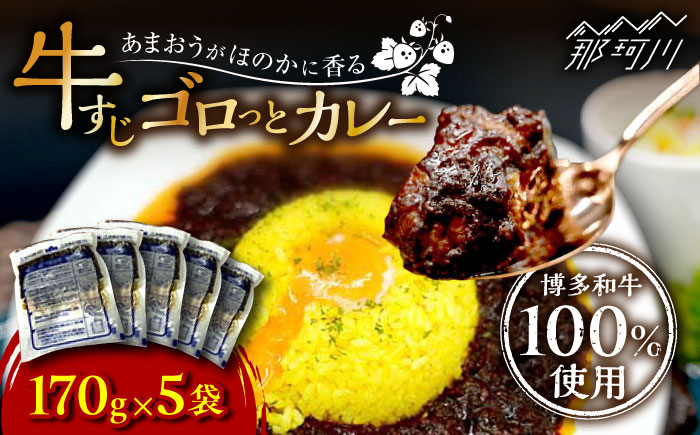 【博多和牛100％使用!】あまおうがほのかに香る 牛すじゴロっとカレー（170g×5袋）＜株式会社natural factory＞那珂川市 [GEA012]