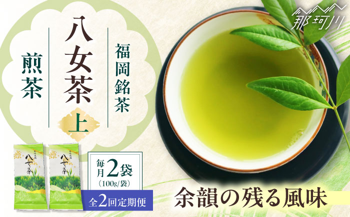 【全2回定期便】八女茶【上】煎茶セット　100g×2袋 ＜木村食品＞ 那珂川市 [GFW066]