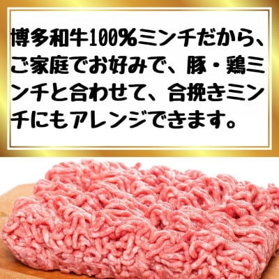 【毎月定期便】博多和牛100%ミンチ(挽肉)【訳あり】300g(宇美町)全3回【配送不可地域：離島】