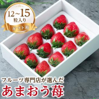 【11月下旬より順次発送】【宇美】フルーツ専門店が選んだ「あまおう苺」ギフト箱(12-15粒)【配送不可地域：離島】