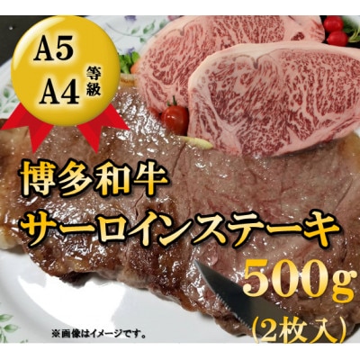 【A5A4等級使用】博多和牛サーロインステーキ用 500g(2枚入)(宇美町)【配送不可地域：離島】